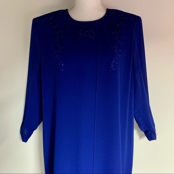 VIRGO Formal Wear Size 12 Royal Blue Dress - Picture 2 of 10